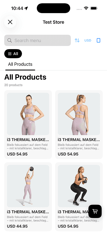Grid catalog view