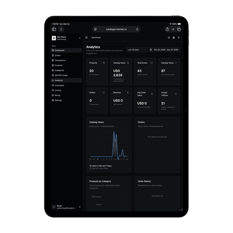 CatalogsX store owner dashboard
